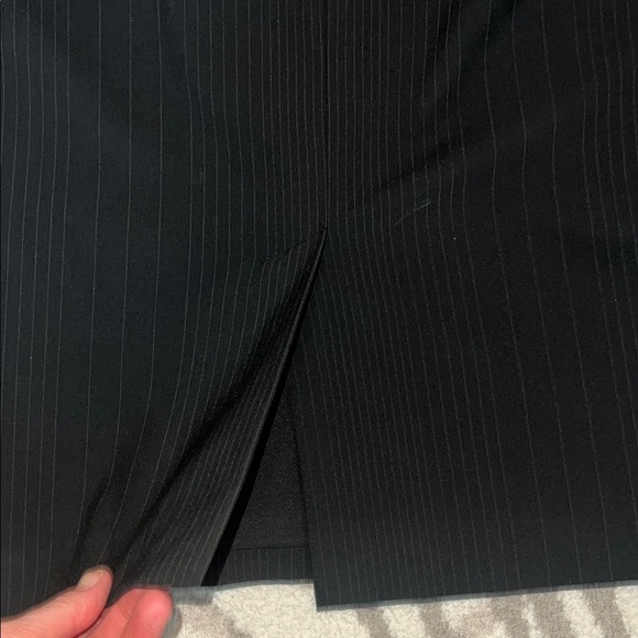 π’π The Limited Black Pin Stripe Pencil Skirt with Front Button Detail ππ’ - Picture 5 of 6